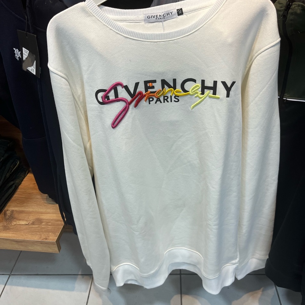 Givenchy Cream Sweatshirt with Colorful Logo